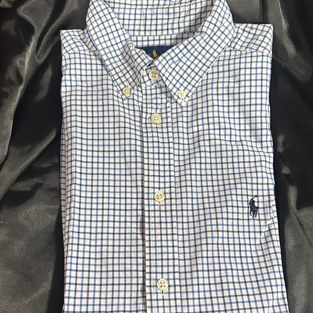 Polo by Ralph Lauren Kids White and Blue Checkered Shirt